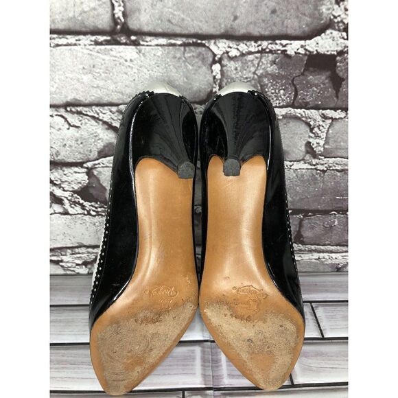 Rangoni Cyder VTG White Leather Black Wingtip Pointed Heels Women’s Sz 7.5AAA US - Picture 14 of 16